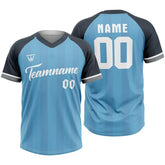 Custom Blue-Grey Stripe Throwback Baseball Jersey